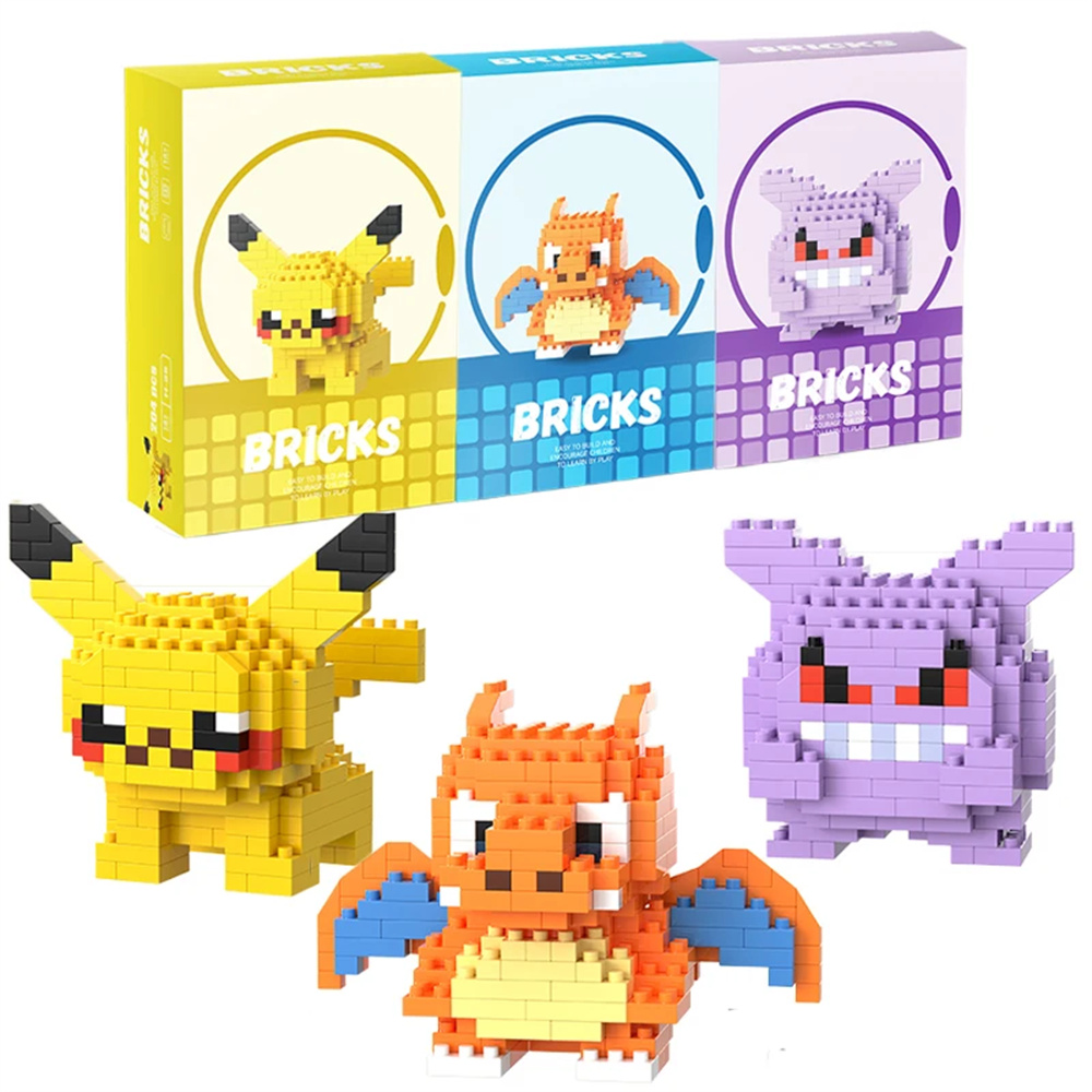 Model Kit Toy - Pokemon Mikro-Bausteine Pikachu Dragonite Gengar Mini-Bricks