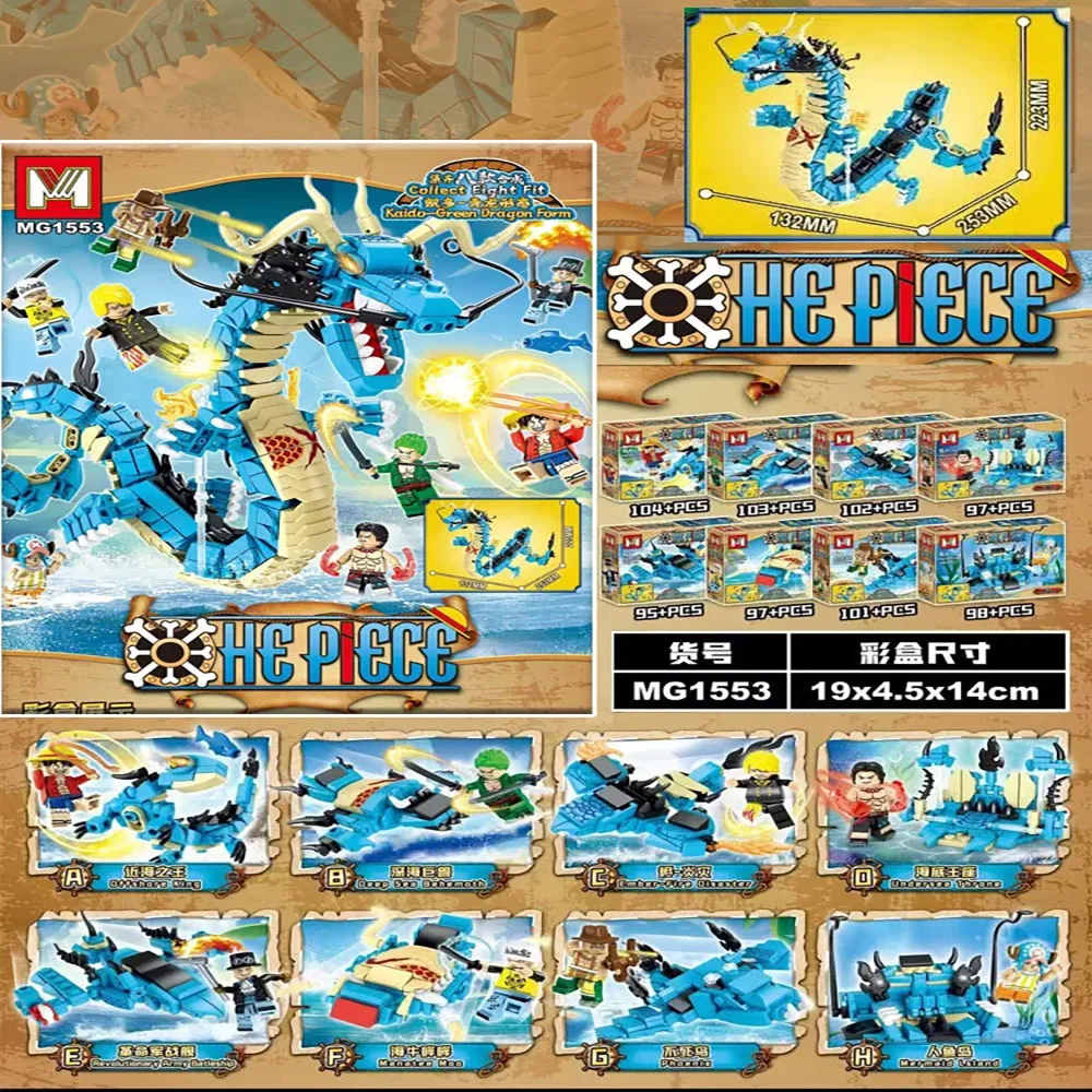 Model Kit China - 8-in-1 One Piece Bausteine Blauer Drache